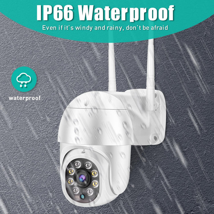 1080P 2.0Mp Lens Ip66 Waterproof Ptz Rotating Wifi Camera Support Infrared Night Vision & Two-Way Voice Intercom & Motion Detection & 128Gb Tf Card