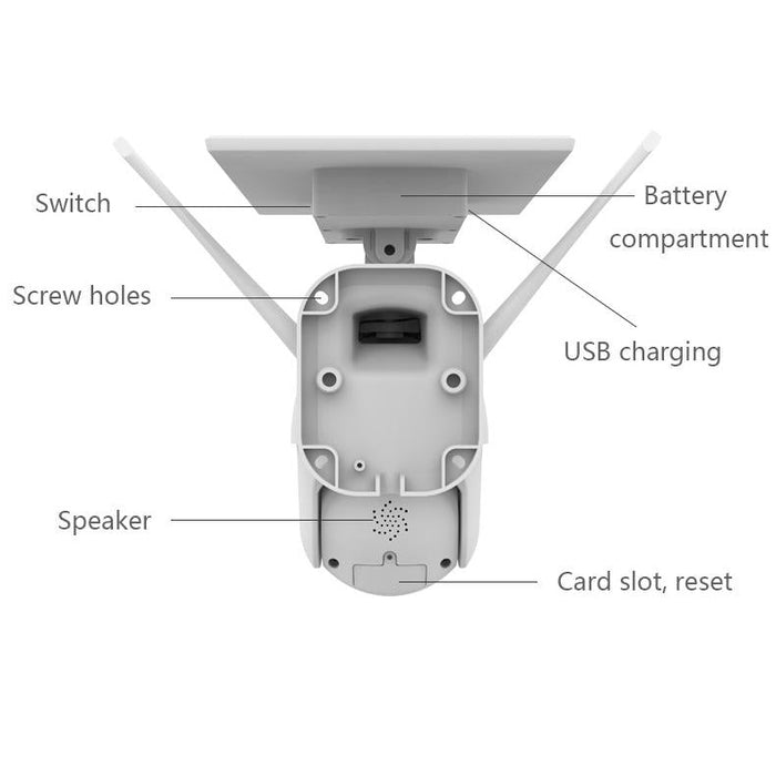 1080P Hd Solar Wireless Ip Camera Support Motion Detection & Infrared Night Vision & Tf Card