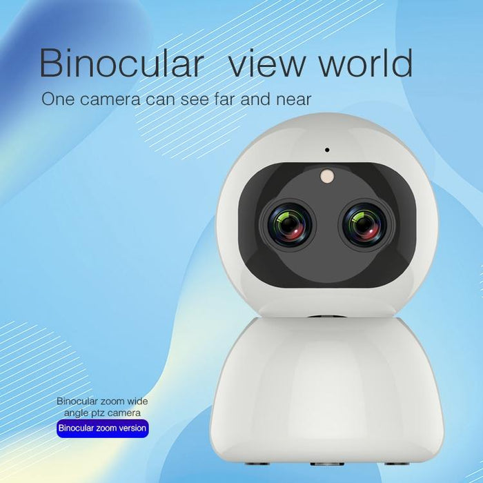 Hd Wireless Indoor Network Shaking Head Binocular Camera Support Motion Detection & Infrared Night Vision & Micro Sd Card