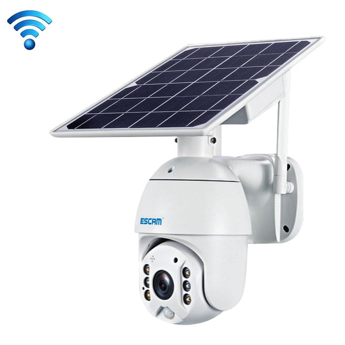 Hd 1080P Ip66 Waterproof Wifi Solar Panel Pt Ip Camera Without Battery Support Night Vision / Motion Detection / Tf Card / Two Way Audio White