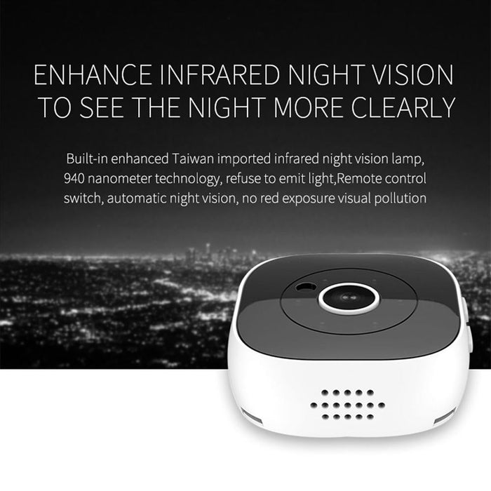 H9 Mini Hd 1280 X 720P 120 Degree Wide Angle Wearable Smart Wireless Wifi Surveillance Camera Black