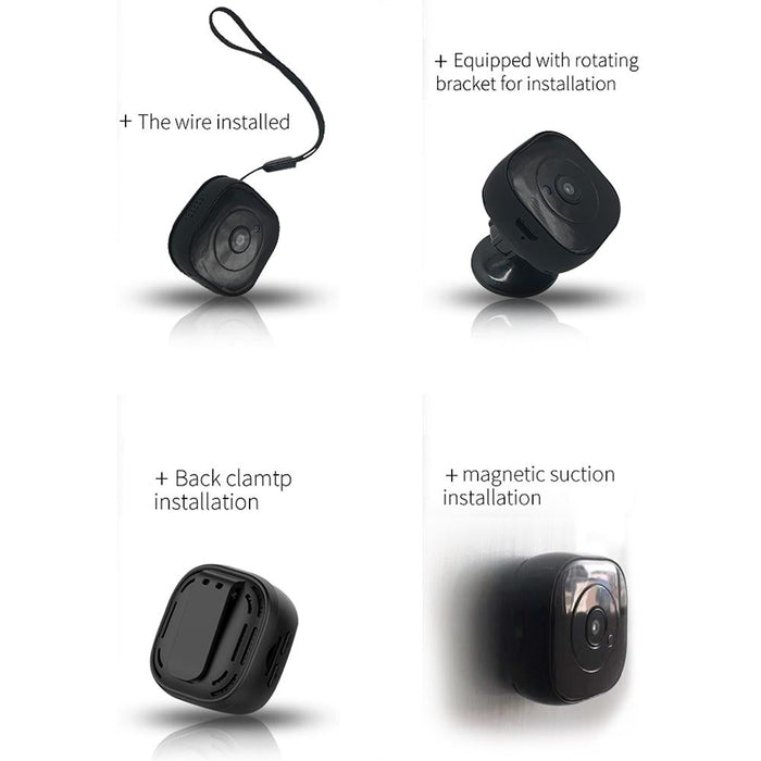 H9 Mini Hd 1280 X 720P 120 Degree Wide Angle Wearable Smart Wireless Wifi Surveillance Camera Black