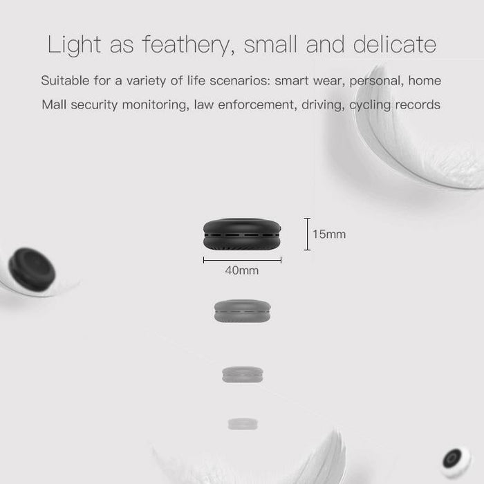 H11 Mini Hd App 1080P 120 Degree Wide Angle Wearable Smart Wireless Wifi Surveillance Camera Support No Light Infrared Night Vision & Motion Detection Recording & Photograph & Loop Recording White