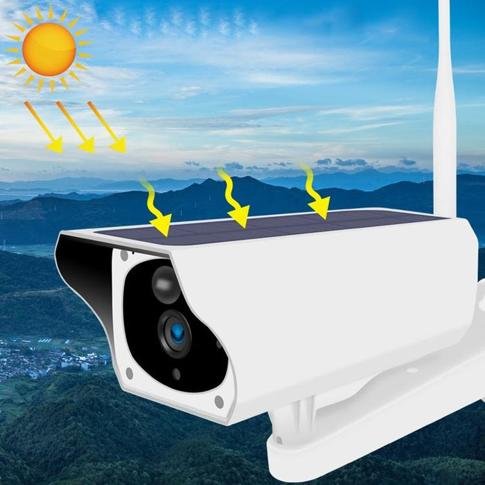 2 Megapixel Wifi Version Ip67 Waterproof Solar Hd Monitor Camera Without Battery & Memory Support Infrared Night Vision & Motion Detection / Alarm & Voice Intercom & Mobile Surveillance