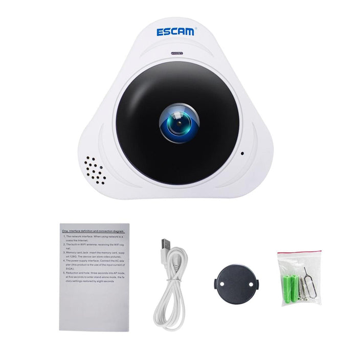 Q8 960P 360 Degrees Fisheye Lens 1.3Mp Wifi Ip Camera Support Motion Detection / Night Vision- Ir Distance 5-10M