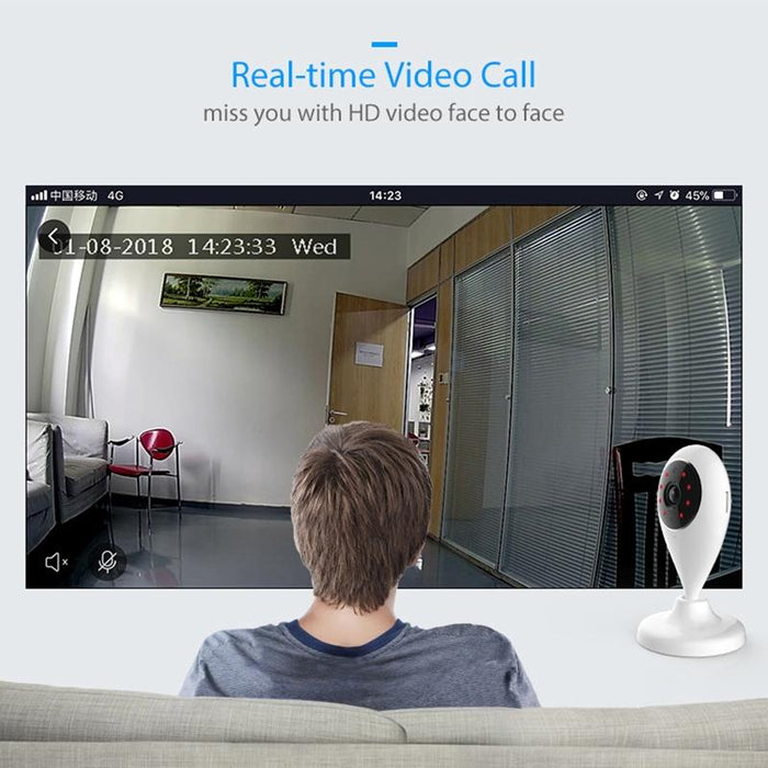 Indoor Wifi Ip Camera With Ir Night Vision & Multi-Angle Monitor & Mobile Phone Remote Control