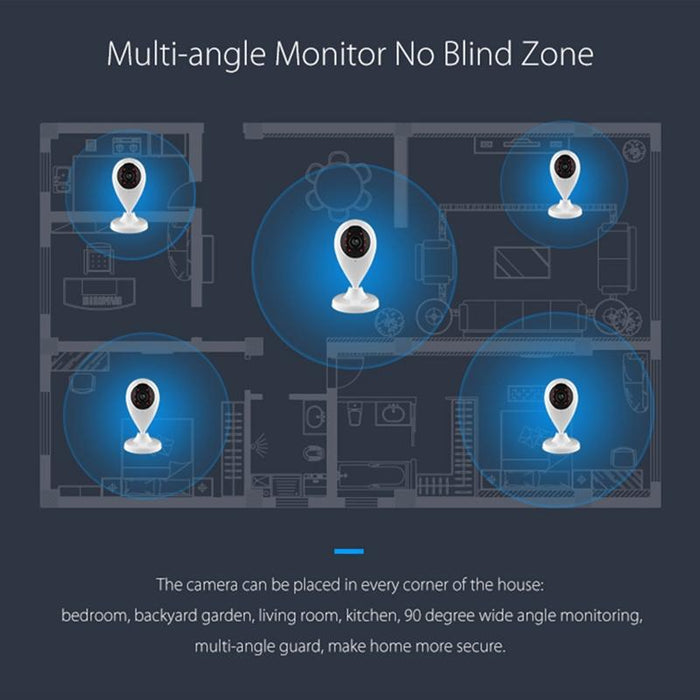 Indoor Wifi Ip Camera With Ir Night Vision & Multi-Angle Monitor & Mobile Phone Remote Control