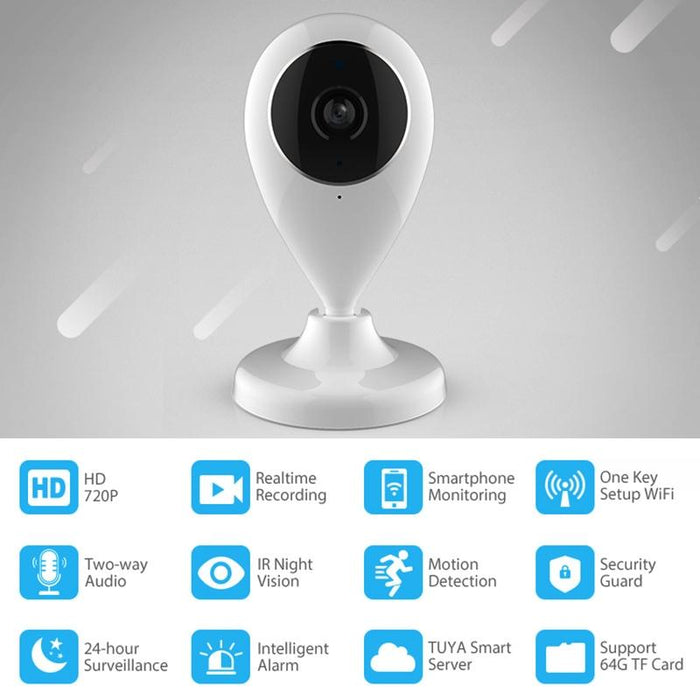 Indoor Wifi Ip Camera With Ir Night Vision & Multi-Angle Monitor & Mobile Phone Remote Control