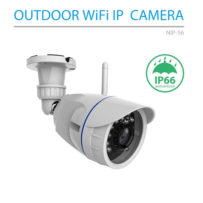 Nip-56Ai Outdoor Waterproof Wifi Ip Camera With Ir Night Vision & Mobile Phone Remote Control