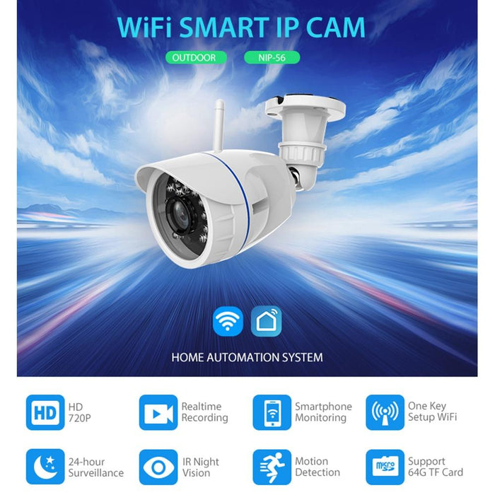 Nip-56Ai Outdoor Waterproof Wifi Ip Camera With Ir Night Vision & Mobile Phone Remote Control