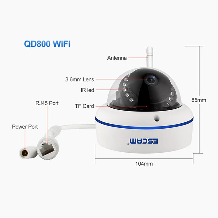 Hd 1080P 2.0Mp P2P Private Cloud Ip66 Waterproof Security Wifi Ip Camera Support Motion Detection / Night Vision- Ir Distance 10M