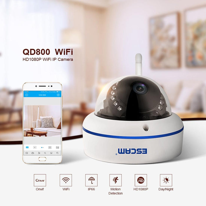 Hd 1080P 2.0Mp P2P Private Cloud Ip66 Waterproof Security Wifi Ip Camera Support Motion Detection / Night Vision- Ir Distance 10M