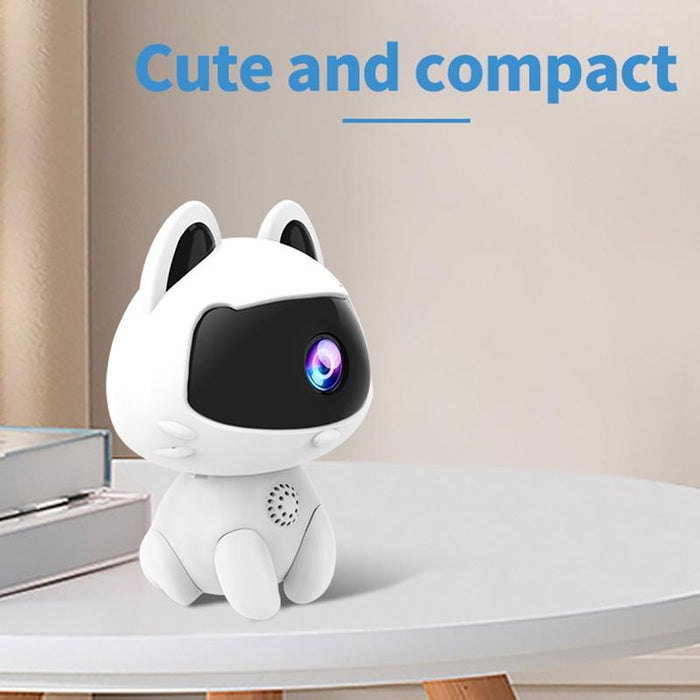 Cute Pets Smart Home Camera Support Night Vision & Two-Way Voice & Motion Detection White