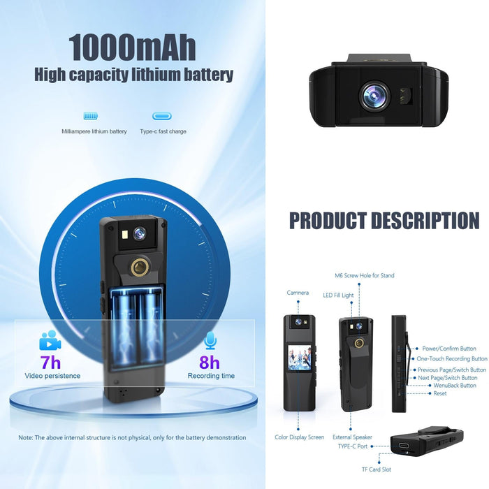 L12 180 Degrees Rotation Conference Video Recording Camera Mini Hd 720P Wifi Camera Black