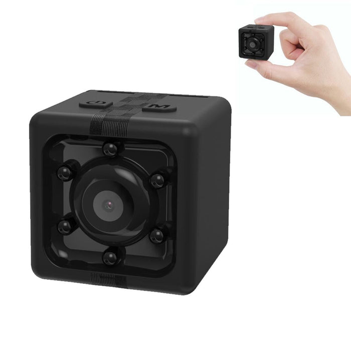 1080P Hd Recorder Cube Smart Mini Camera With Infrared Night Vision & Motion Detection Black