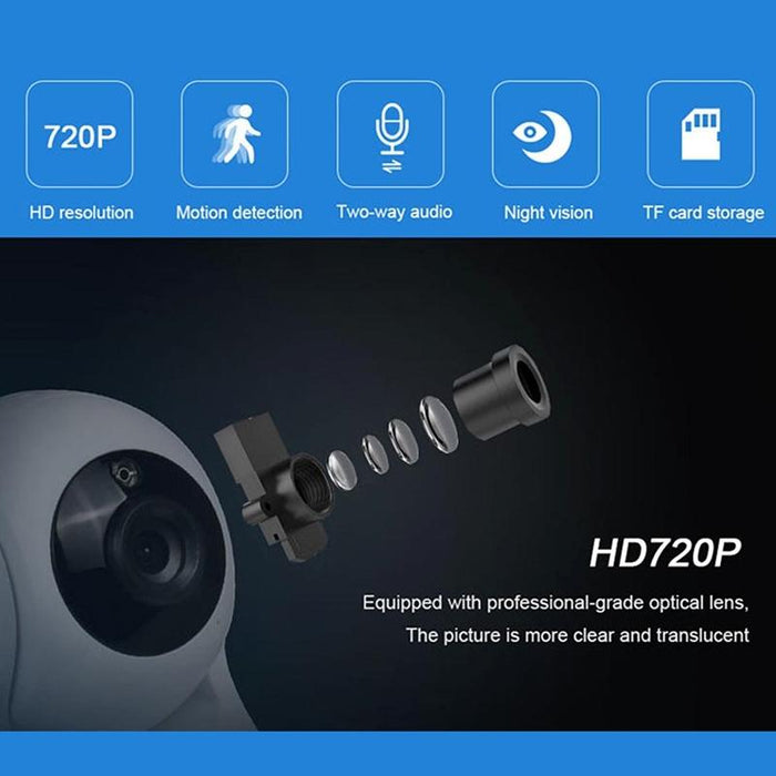 100W 3.6Mm Lens Wide Angle 720P Smart Wifi Monitor Camera Support Night Vision & Tf Card Expansion Storage