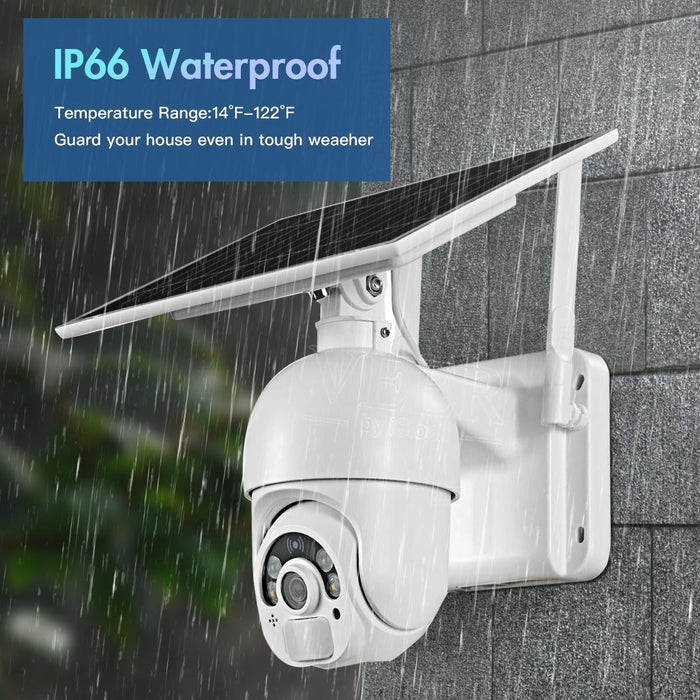 1080P Full Hd Solar Powered Wifi Camera Support Pir Alarm Night Vision Two Way Audio Tf Card