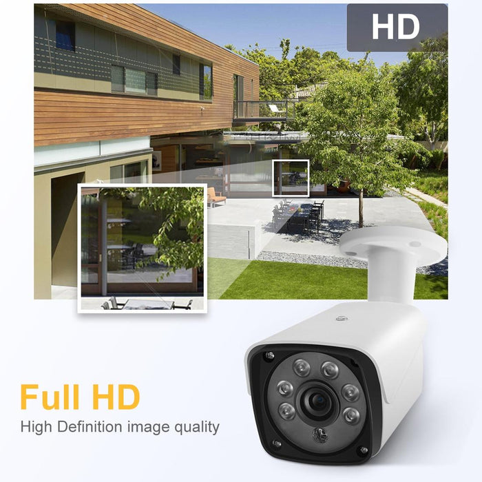 633H2 / A 1080P 3.6Mm Lens Cctv Dvr Surveillance System Ip66 Weatherproof Indoor Security Bullet Camera With 6 Led Array Support Night Vision White