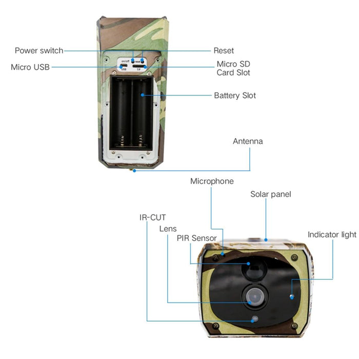 Maple Leaf Pattern 1080P Hd Battery Solar Wifi Ip Camera Support Pir Motion Detection & Infrared Night Vision & Tf Card 64Gb Max