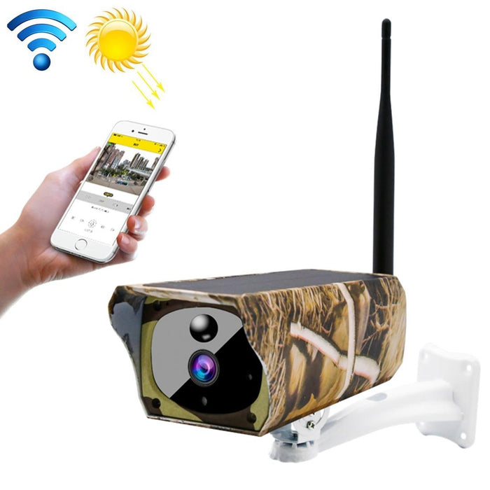 Maple Leaf Pattern 1080P Hd Battery Solar Wifi Ip Camera Support Pir Motion Detection & Infrared Night Vision & Tf Card 64Gb Max