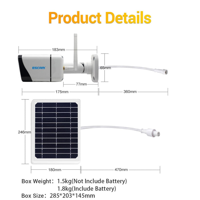 Hd 1080P 4G Solar Panel Ip Camera Support Night Vision & Tf Card & Pir Motion Detection & Two Way Audio