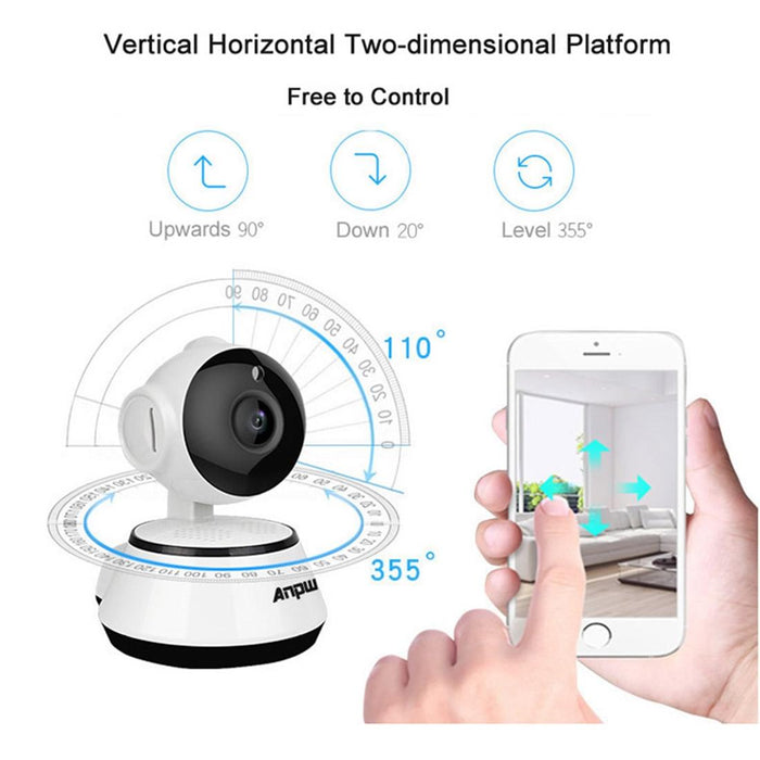 720P Hd Wifi Ip Camera With 6 Pcs Infrared Leds Support Motion Detection & Night Vision & Tf Card Max 64Gb