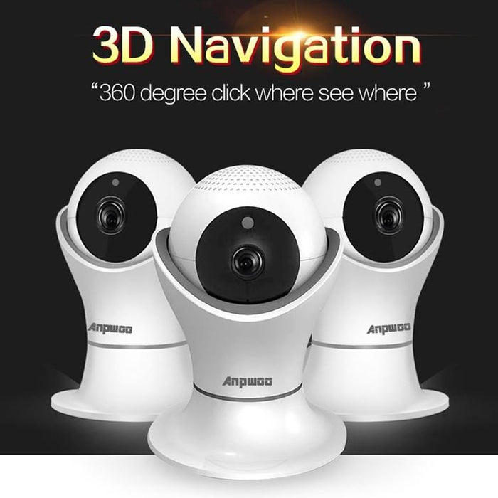 1080P Hd Wifi Ip Camera Support Motion Detection & Infrared Night Vision & Tf Card Max 128Gb White