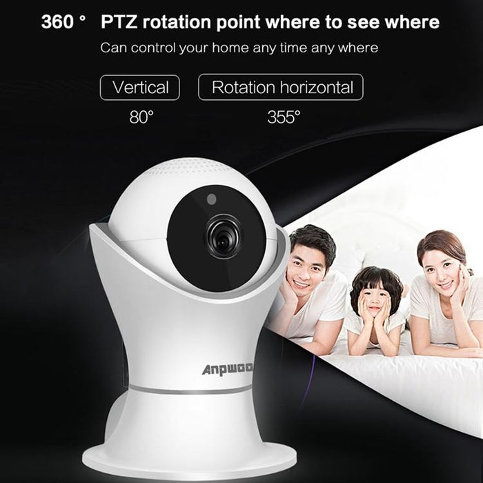 1080P Hd Wifi Ip Camera Support Motion Detection & Infrared Night Vision & Tf Card Max 128Gb White