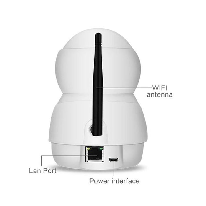 1080P Hd Wifi Ip Camera Support Motion Detection & Infrared Night Vision & Tf Card Max 128Gb White