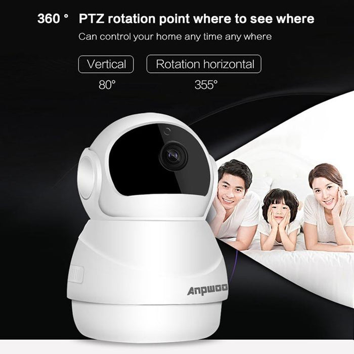 1080P Hd Wifi Ip Camera Support Motion Detection & Infrared Night Vision & Tf Card Max 128Gb White