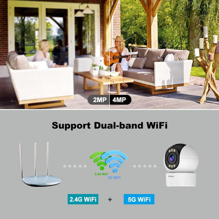 4.0 Million Pixels Fhd Low Power Consumption Wireless Home Security Camera System