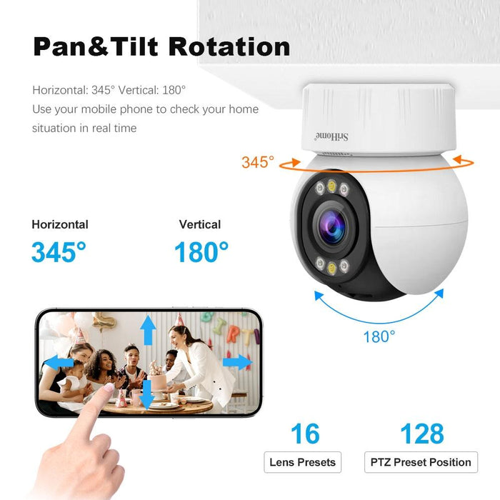 4.0 Million Pixels Fhd Low Power Consumption Wireless Home Security Camera System