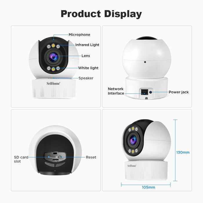 4.0 Million Pixels Fhd Low Power Consumption Wireless Home Security Camera System