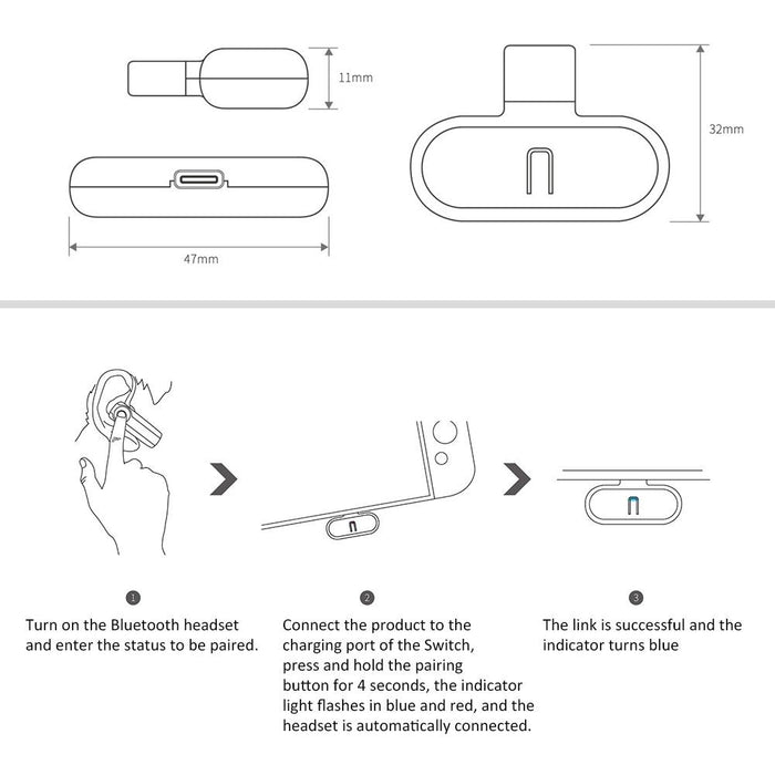 Wireless Audio Transmitter For Nintendo Switch