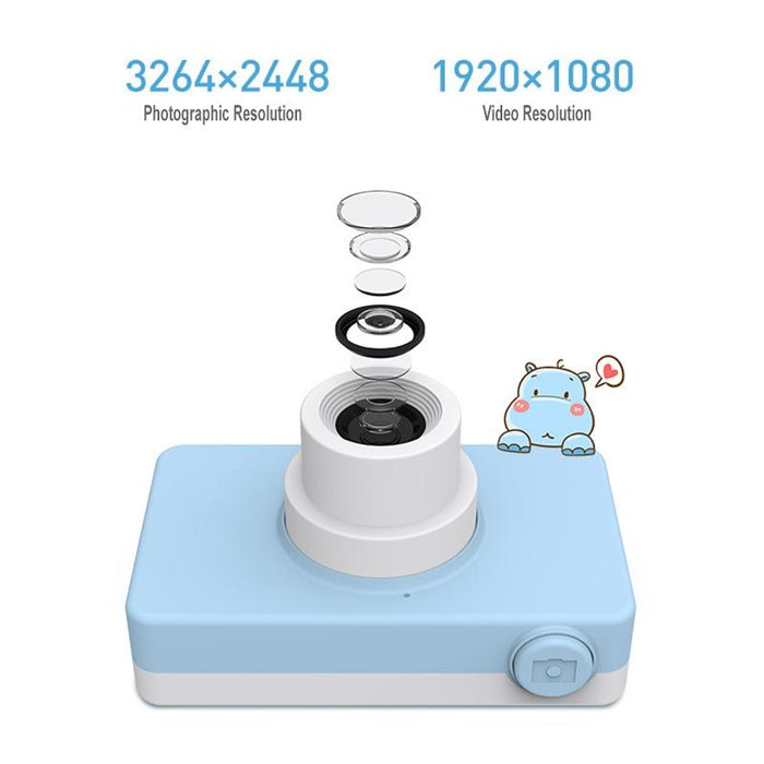 D9 8.0 Mega Pixel Lens Fashion Thin And Light Mini Digital Sport Camera With 2.0 Inch Screen & Elk Shape Protective Case & 32G Memory For Children