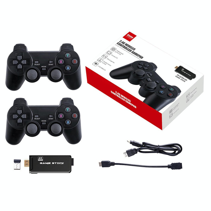 Ps3000 64Gb 4K Retro Game Stick With 2 Wireless Gamepads 10000 & Games Pre-Installed