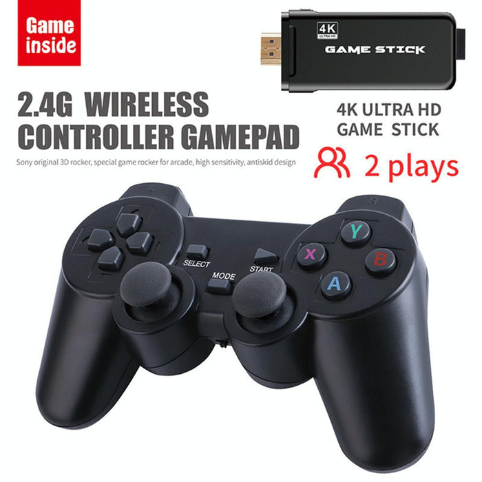 Ps3000 64Gb 4K Retro Game Stick With 2 Wireless Gamepads 10000 & Games Pre-Installed