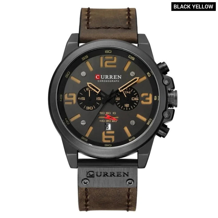 Newest Men Watches Quartz Mens Wristwatches Leather Military Date Male Clock