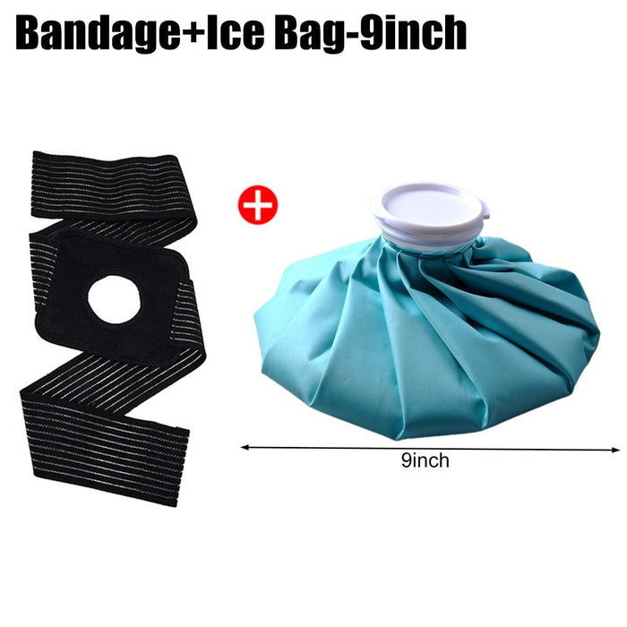 Reusable Waterproof Ice Pack Cold & Hot Bag with Elastic Wrap Bandage for Knee Leg Injury