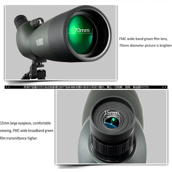 25-75X70 Professional High Definition High Times Outdoor Zoom Monocular Astronomical Telescope