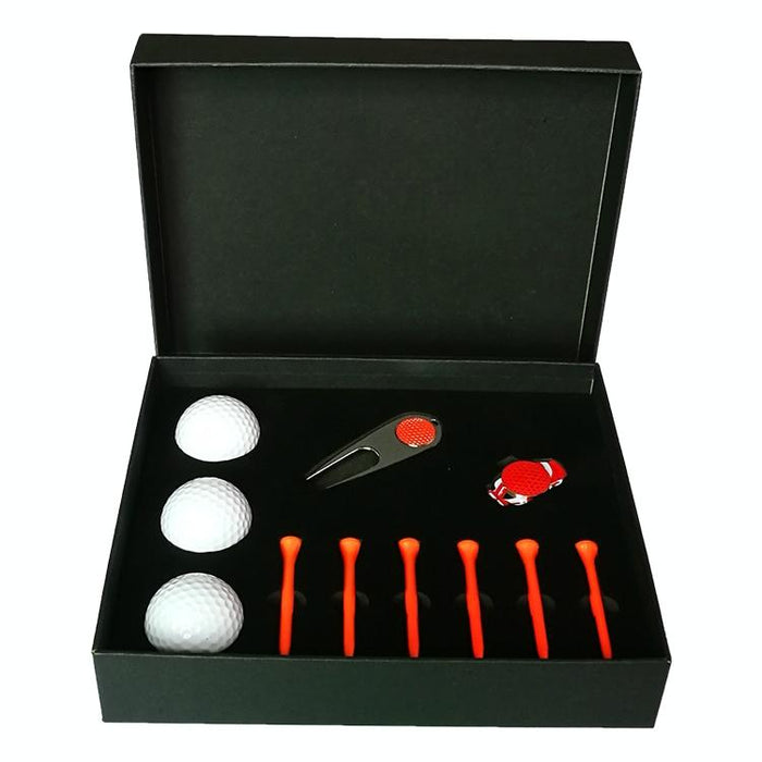 11 In 1 6 Golf Tees & Divot Tool & 3 Golf Balls Gift Box Set