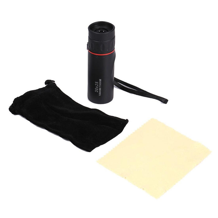 30X25 Mini Portable Optical Monocular Telescope Black