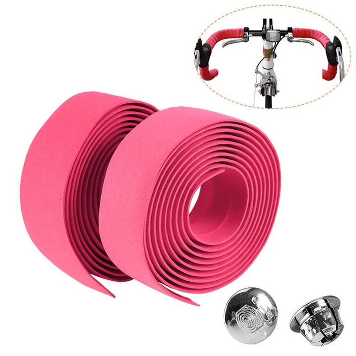 1 Pair Cycling Road Bike Sports Bicycle Cork Handlebar Tape Wrap + 2 Bar Plug