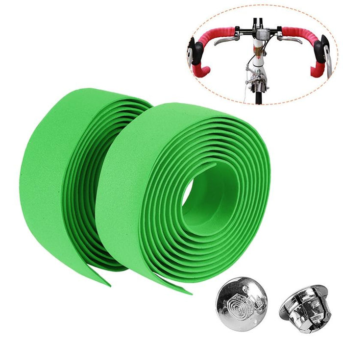 1 Pair Cycling Road Bike Sports Bicycle Cork Handlebar Tape Wrap + 2 Bar Plug