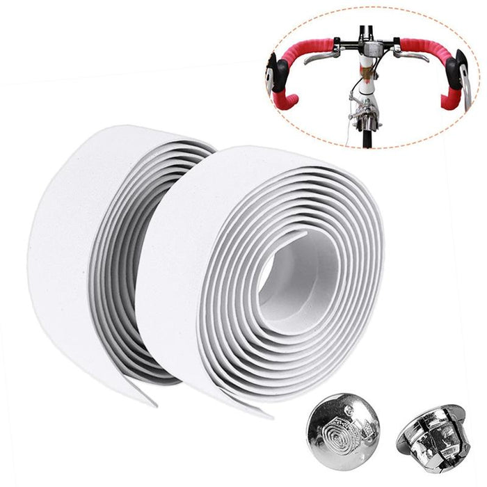 1 Pair Cycling Road Bike Sports Bicycle Cork Handlebar Tape Wrap + 2 Bar Plug