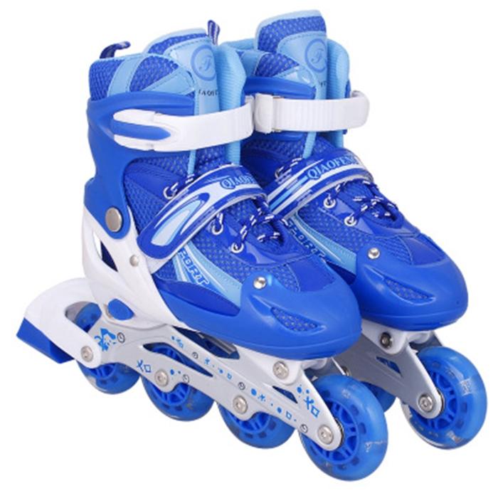 Children Adult Flash Straight Row Roller Skating Shoes Suit - Size L