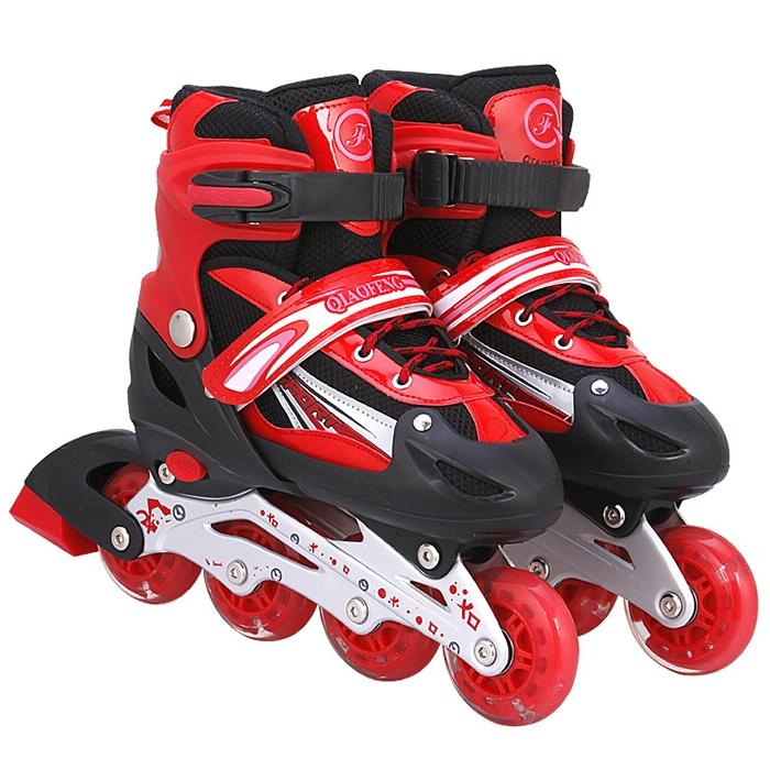 Children Adult Flash Straight Row Roller Skating Shoes Suit - Size L