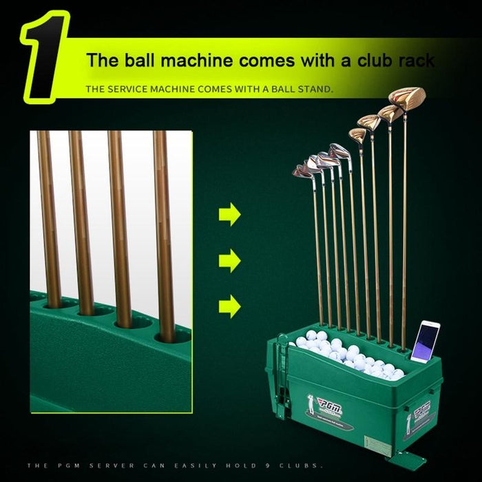 Golf Ball Dispenser Automatic Tee Up Machine With Club Rack - Size 62X32X32Cm Green