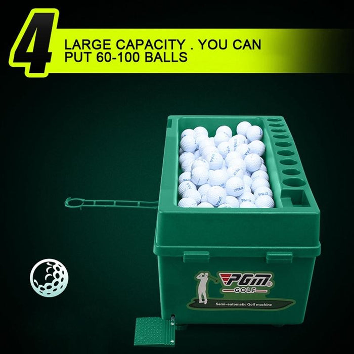 Golf Ball Dispenser Automatic Tee Up Machine With Club Rack - Size 62X32X32Cm Green