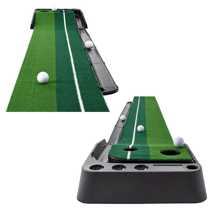 Golf Mini Putting Mat Push Rod Trainer 3M Without Auto Ball Return Fairway Green